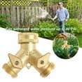 thumbnail image 1 of ZZkhGo Brass Two Way Hose Splitter Y Shape Garden Water Divider 3/4 Inch Connector with 2 Cushions, 1 of 4