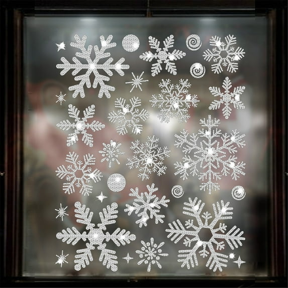 ZZkhGo Christmas Snowflake Window Sticker Wall Door Decal Removable Festive DIY Home Bathroom Holiday Decor