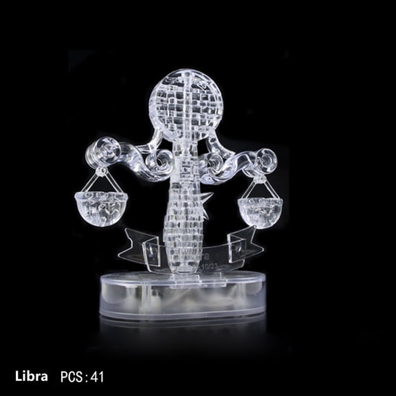 ZZkhGo Crystal Puzzle Jigsaw Clear Twelve 12 Astrology Flash LED Light 3D Brain Teaser Game
