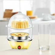 Egg Cooker Double Layer Steamer 350W Stainless Steel Low Power Heating Food Warmer Auto Shut Off Multi Function for Baby Complementary Food US 110V