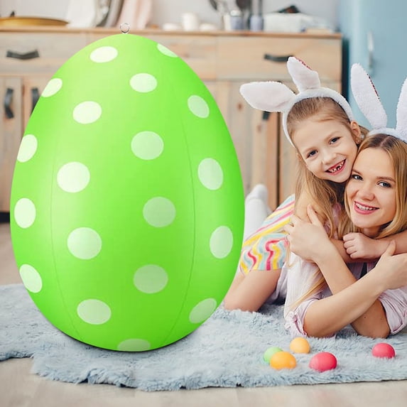 ZZkhGo Home Decoration Inflatable Easter Eggs Outdoor Decoration Toys 16 Inch Colorful for Kids Yard Garden Party PVC 1pc Large Spring Holiday Hunting Game