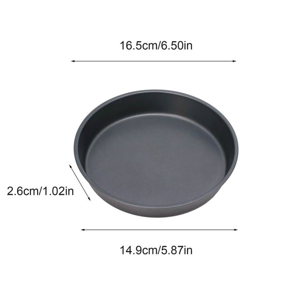 ZZkhGo Home Decoration Round Pizza Pan 9 Inch Carbon Steel Non-Stick Baking Tray with Curling Edge for Oven Kitchen Western Food Cake Pie Household Black Shallow Dish Bakeware