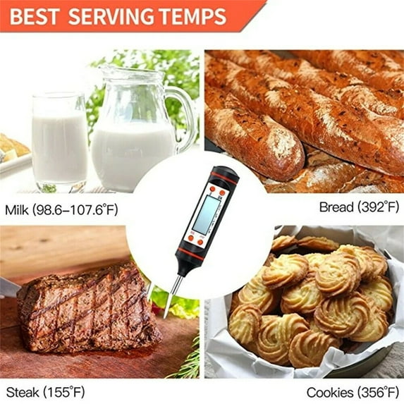 ZZkhGo Instant Read Digital Food Thermometer Probe BBQ Grill Cooking Thermometer Waterproof -50 to 300°C 22.5cm