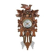 ZZkhGo LED Clock Digital Clock Large Display Cuckoo Cuckoo Wall Clock Chime Alarm Clock Retro Clock Wooden Living Room Clock,Wood Clock Wall Decor