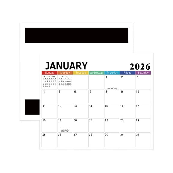 ZZkhGo Magnetic Refrigerator Calendar 2026-2027 Monthly Fridge Planner Magnetic Backing Tear Off Sheets Reusable Dry Erase PET Laminated Meal Planner Grocery List Organizer
