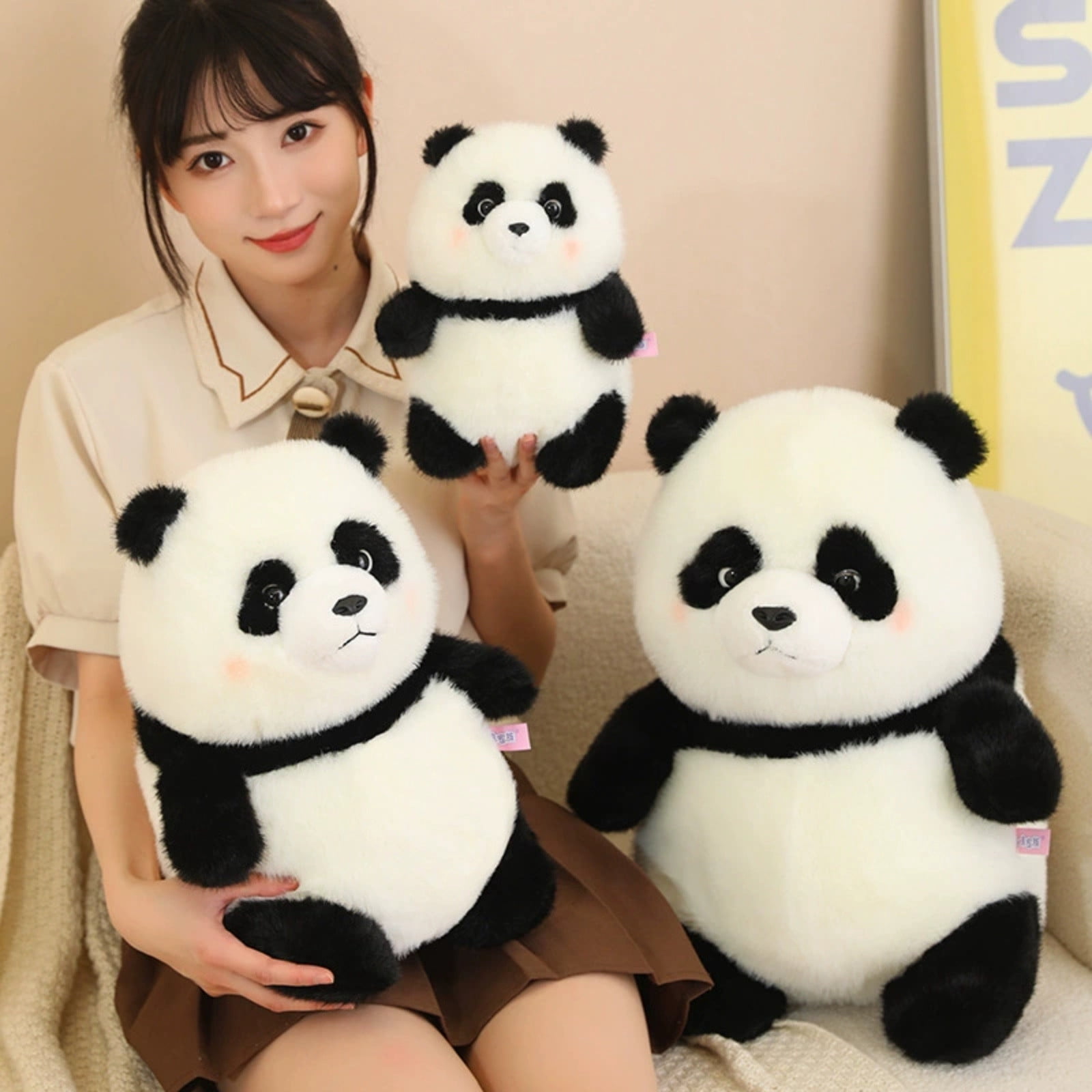 ZZkhGo Panda Realistic Weighted Stuffed Animal - Anxiety Relief Plush with Soothing Heartbeat, Natural Movements for Sleep Support & Emotional Healing