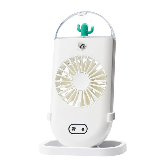 ZZkhGo Portable Cactus-Shaped Mini Cooler USB Humidifier with LED Night Light Adjustable Fan Multifunctional Compact Device