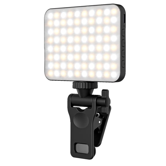ZZkhGo Rechargeable LED Phone Ring Light Clip-On for Selfies Adjustable 3 Modes Light with USB Charging for Video Calls