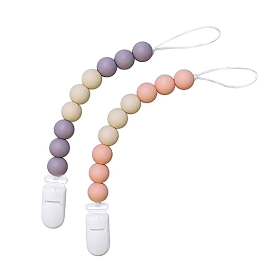 ZZkhGo Silicone Pacifier Clip 2 Pack Baby Nipple Chain Multi Use Universal Teether Holder 20cm Washable Non Toxic