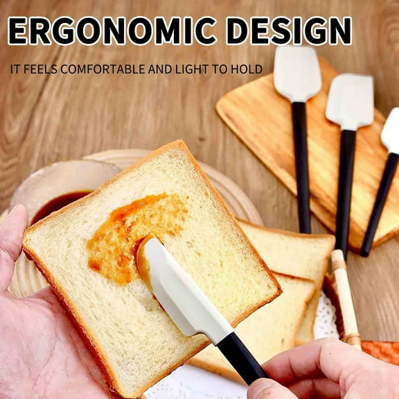 ZZkhGo Silicone Rubber Scraper with Wooden Handle Double-Curved Baking Cream Spatula Heat-Resistant 20 cm Comfortable Grip