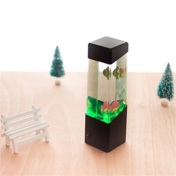 ZZkhGo Volcanic Jellyfish Lamp with LED Multi-Color Effect AA Battery Powered Compact Aquatic Decor or Night Light for Kids Room Easy Maintenance 23.5cm Tall