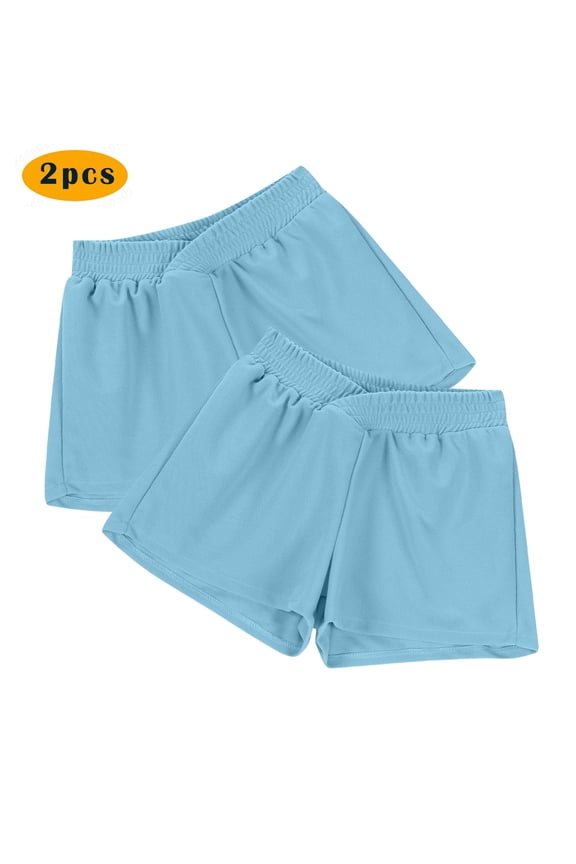 2 Pack Womens Crossover Sports Shorts Elastic Waist Comfy Lounge Workout Shorts for Running Athletic Gym Short Pant