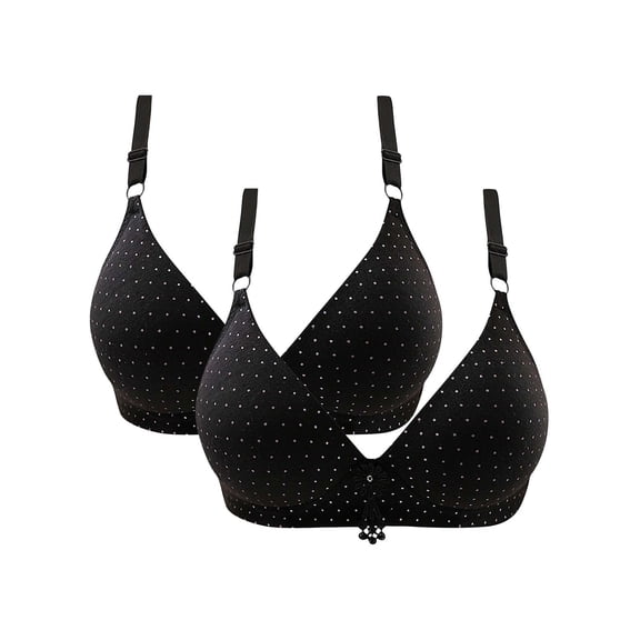 ZZwxWA 2PCS Women's Non-underwire Push-up Breathable Underwear Everyday Bra Everyday Bra, Up to 65% Off, Ladies Embroidered Glossy Comfortable Breathable Bra Underwear No Rims