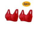 thumbnail image 1 of ZZwxWA 2pcs Women's Front Closure Bra Comfortable Breathable Wirefree Push Up Bra Seamless Maternity Sleep Nursing Bralette, 1 of 3