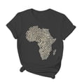 thumbnail image 1 of ZZwxWA African Map Shirts for Womens Africa Fingerprint-Themed T-Shirt Black History Month Tee Top, 1 of 4