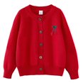 thumbnail image 1 of ZZwxWA Baby Girls Boys Sweaters Cardigan School Uniform Tops Long Sleeve Button-Down Sweater Fall Coats Toddler Boys Girls Knitted Sweater Embroidery, 1 of 3