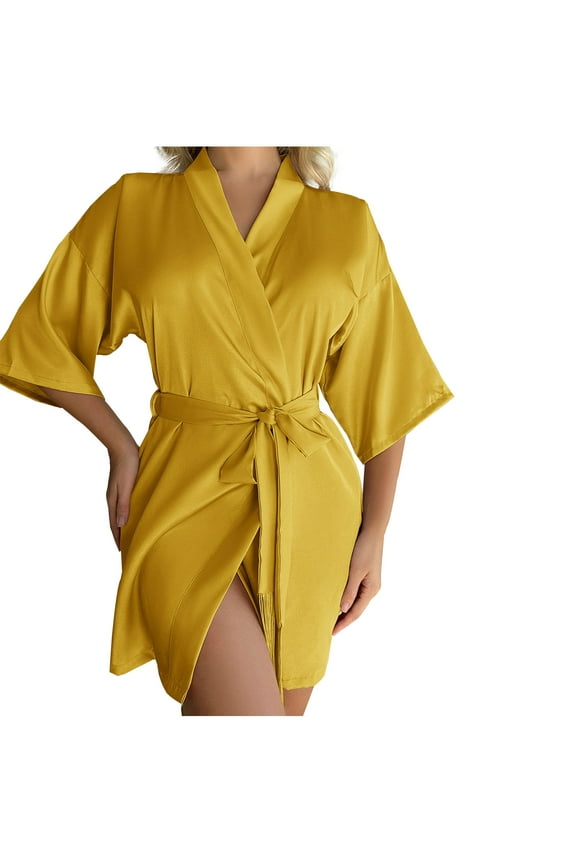 Bath Robe for Women Sexy Short Robes Lounge Silk Robes Sherpa Shower Spa House Robe Fast Dry Soft Solid Pajamas
