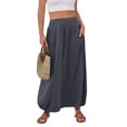 thumbnail image 1 of ZZwxWA Boho Skirts for Womens Long Summer Skirs Trendy Bubble Skirts Maxi Beach Skirt with Pockets Casual Flowy Skirts, 1 of 4