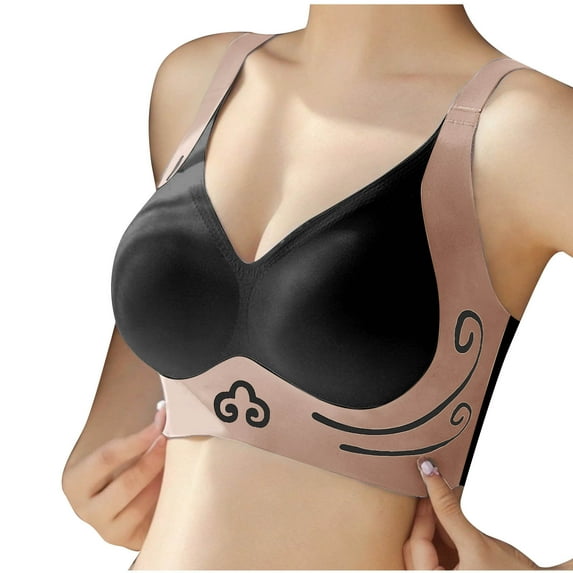 ZZwxWA Bra Super Gather Bra Wireless Push-Up Bra, Lifting Anti-Sagging Wireless Push-Up Bra, Bras for Senior Women