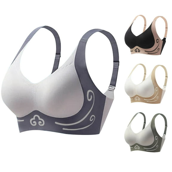 ZZwxWA Bra Super Gather Bra Wireless Push-Up Bra, Lifting Anti-Sagging Wireless Push-Up Bra, Bras for Senior Women