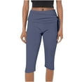 thumbnail image 1 of ZZwxWA Capri Leggings for Women Fold Over Gym Yoga Pants Stretch Casual Bottoms High Waisted Athletic Summer Outfits, 1 of 4