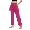 thumbnail image 1 of ZZwxWA Capri Pants for Women, Summer Casual Pull on Womens Capris with Pockets, Women's Casual Pants & Capris, Ladies Capris Elastic Waist Solid, 1 of 7