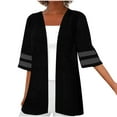 thumbnail image 1 of ZZwxWA Cardigan Sweaters for Women Women Fashion Cardigan Up Casual Solid Color Half Sleeve Hoodeless Tops, 1 of 5