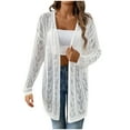 thumbnail image 1 of ZZwxWA Cardigan for Women Long Lightweight Open Front Hollow-out Long Sleeve Cardigans Outwear Casual Shrug Crochet Sweater, 1 of 6