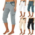 thumbnail image 1 of ZZwxWA Cargo Capris Pants for Women Summer Casual Drawstring Low Waist Hiking Jogger Pants Lightweight Outdoor Womens Cropped Pants, 1 of 4