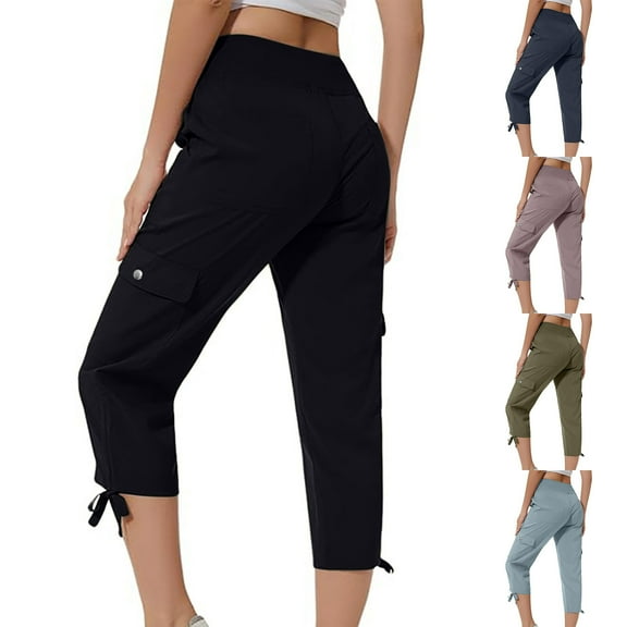 ZZwxWA Cargo Pants Women High Waisted, Womens Cargo Capris with Pockets, Capri Pants for Women Casual Summer 2025 Trendy Athletic