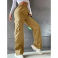 thumbnail image 1 of ZZwxWA Cargo Pants Womens Elastic High Waisted Wide Leg Pants Loose Summer Casual Trendy Streetwear Y2K Trousers with Pockets, 1 of 4