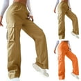 thumbnail image 1 of ZZwxWA Cargo Pants Womens Elastic High Waisted Wide Leg Pants Loose Summer Casual Trendy Streetwear Y2K Trousers with Pockets, 1 of 5