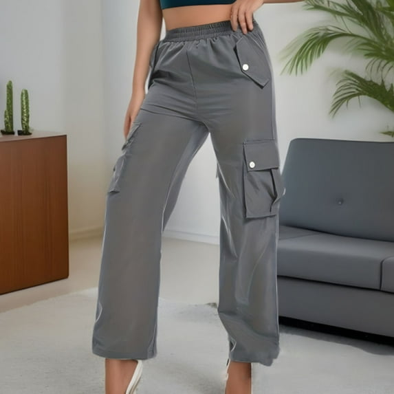 ZZwxWA Cargo Pants for Women High Waisted Straight Leg Loose Fit Casual Pants Summer Baggy Trouers with Pockets