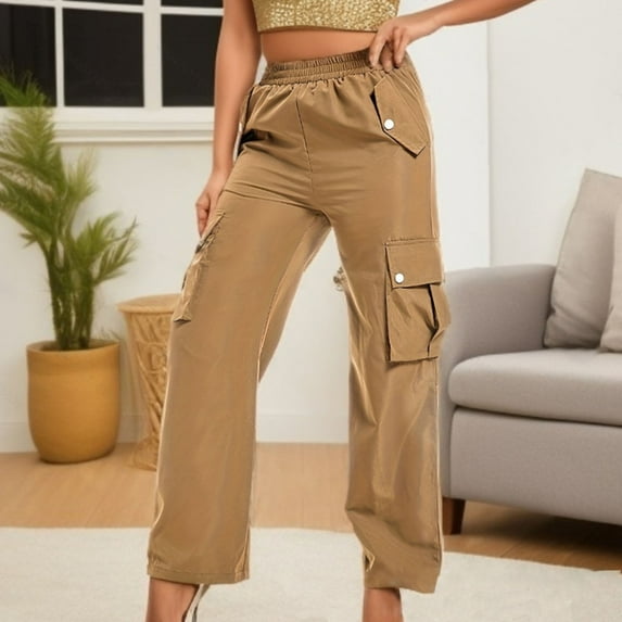 ZZwxWA Cargo Pants for Women High Waisted Straight Leg Loose Fit Casual Pants Summer Baggy Trouers with Pockets