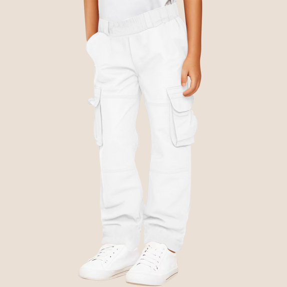 ZZwxWA Cargo Sweatpants for Boys Heavyweight Cargo Joggers Drawstring Elastic Waist Sweat Pants with Pockets 5-15Y Holiday Deals