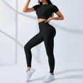 thumbnail image 1 of ZZwxWA Casual 2 Piece Fall Outfits for Women Pure Color High Waist Bodycon Tracksuit Pant Sets Short Sleeve Womens Sets 2025 Sports Sets Solid Outfits Reduced Price, 1 of 4