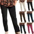 thumbnail image 1 of ZZwxWA Casual Corduroy Pants for Women Solid Elastic High Waist Pants Loose Comfy Straight Leg Pants Womens Winter Pants Trousers with Pockets, 1 of 6