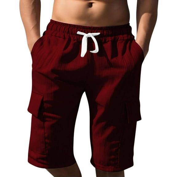 ZZwxWA Casual Summer Shorts for Men Fashion Elastic Waist Drawstring Golf Shorts Straight Leg Loose Beach Pants