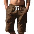 thumbnail image 1 of ZZwxWA Casual Summer Shorts for Men Fashion Elastic Waist Drawstring Golf Shorts Straight Leg Loose Beach Pants Reduced Price, 1 of 6