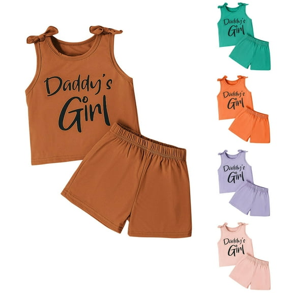 ZZwxWA Sales Fashion Boy and Girls' Casual Short Sleeve Tops Round Neck Collar Botton Printed Short Pants Sets Baby Girl Outfits