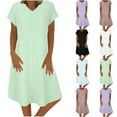 thumbnail image 1 of ZZwxWA Eyelet Dress for Women Casual Solid Color Loose Sundresses T Shirt Dresses Summer Dresses 2025, 1 of 7