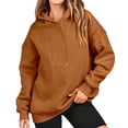thumbnail image 1 of ZZwxWA Fashion Womens Pure Color Loose Fit Sweatshirt Tops Women's Cute Pullover Fall and Winter Oversize Hoodies Long Sleeve Womens Hoodies 2025 Solid Hooded Tops Hooded Shirts On Sale, 1 of 7