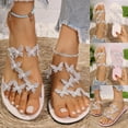thumbnail image 1 of ZZwxWA Flat Sandals for Women Dressy Summer Beach Sandals Slip On Comfortable Sandals Cute Ankle Strap Rhinestone Sandals Vacation Casual Wedding Party Shoes, 1 of 7