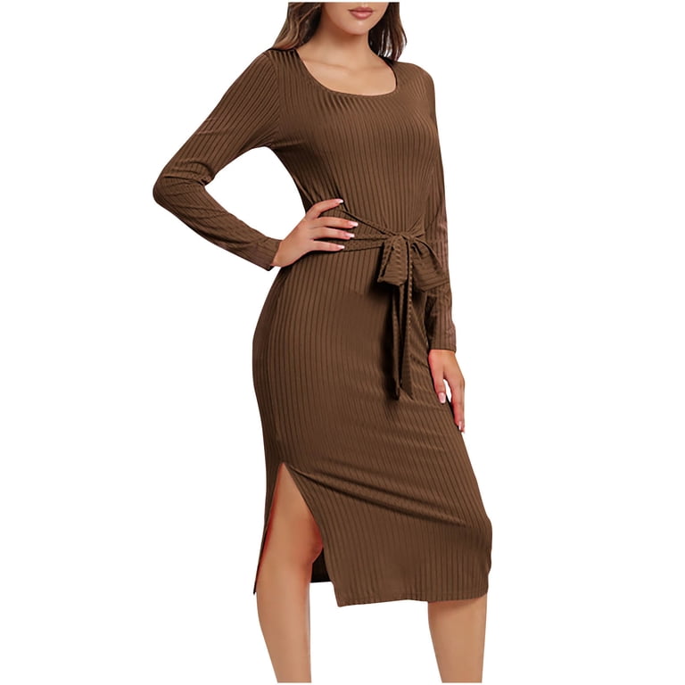 ZZwxWA Formal Dresses for Women Fashion Slim Belt Waist Wrap Hip 