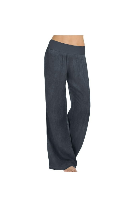 Gym Pants Women, Women Casual Pants Solid Color High Waist Elasticity Wide Leg Pants Trousers Womens Casual Trousers Holiday Gift Finder