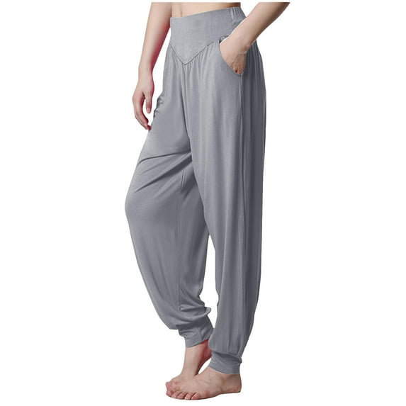 ZZwxWA Harem Pants Womens High Waist Boho Wide Leg Pants Casual Baggy Sweatpants 2025 Summer Trousers Comfy Louge Pants Solid Color