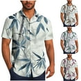 thumbnail image 1 of ZZwxWA Hawaiian Button Down Shirts for Men Short Sleeve Tropical Print Tops Casual Loose Summer Beach Holiday Basic Tees 2025 Festival Gift, 1 of 6