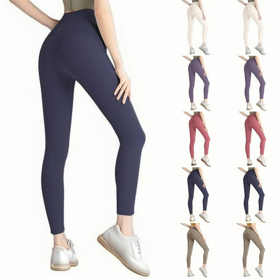 ZZwxWA Women's Pants Solid Color High Waist Hip Lift Elastic Running Yoga Pants Workout Sports Tight Slim Spring Fall Trousers
