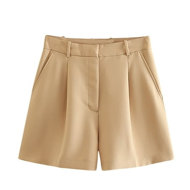 ZZwxWA High Waisted Tailored Work Shorts for Women Summer Casual Lightweight Office Dressy Shorts with Pockets Versatile