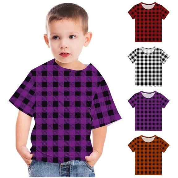 ZZwxWA Holiday Gift Finder Boys Girls Shirts Tshirt Short Sleeve Top Funny Graphic Tshirts 3-14 Years Toddler Clothes For Boys
